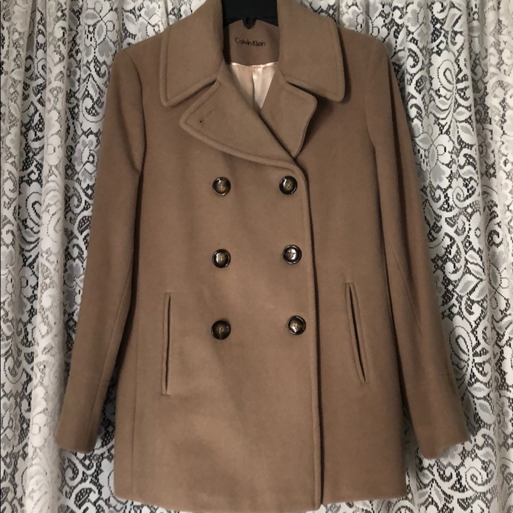Calvin Klein tan peacoat